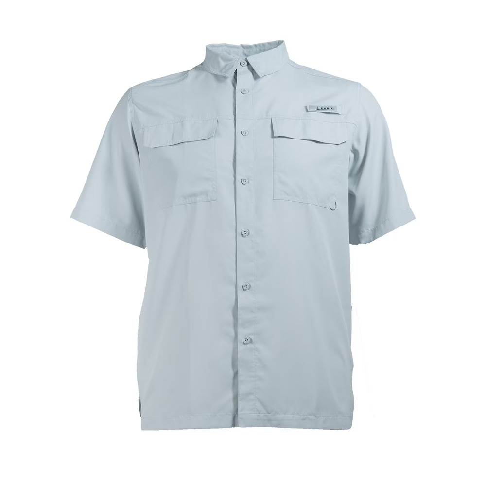 Habit Mens Short Sleeve UPF 50+ Fishing Shirt XXL Northern Droplet Gray